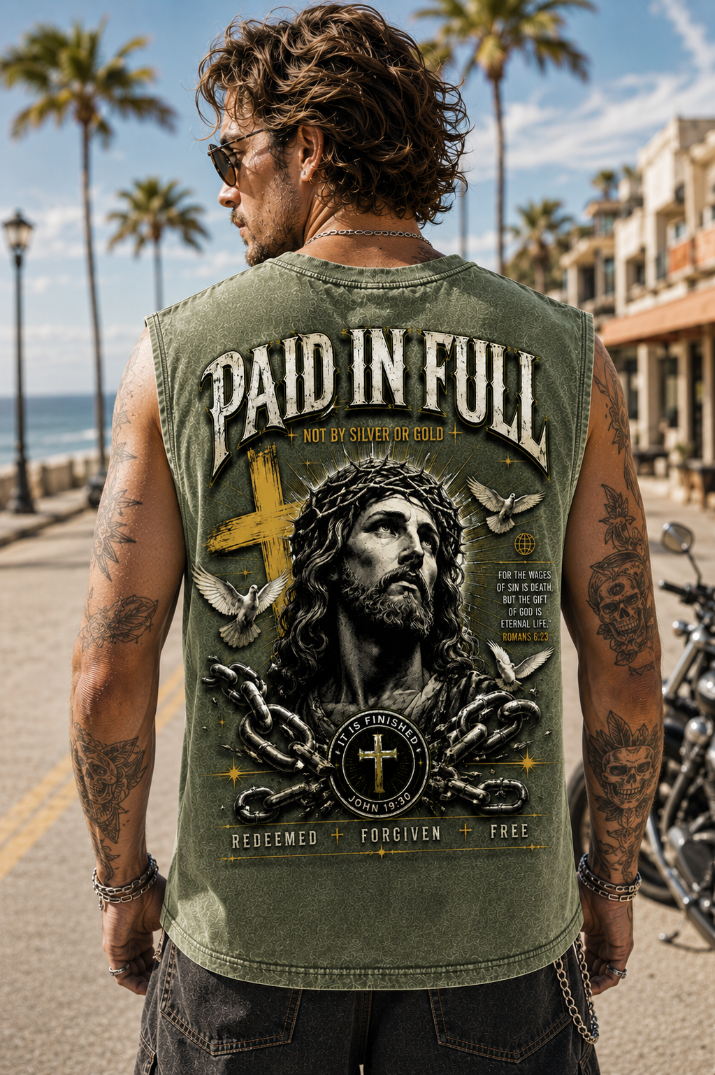 PAID IN FULL – Washed Black Christian Tank Top