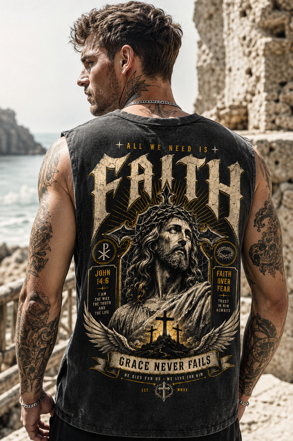 Faith Never Fails – Vintage Faith Wash Tee
