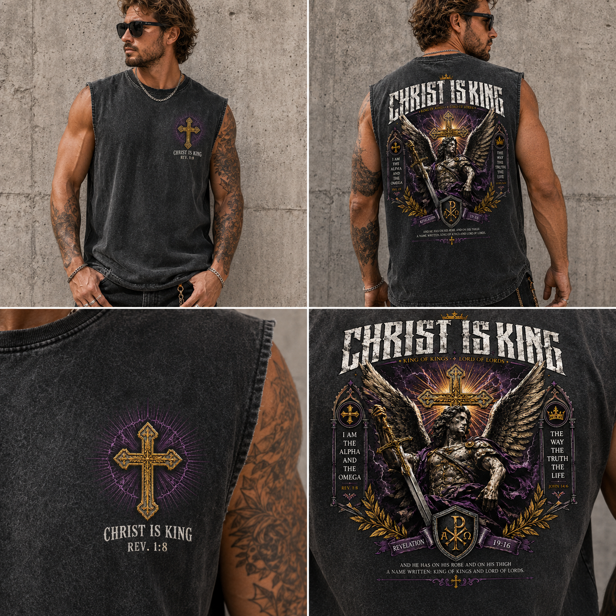 Christ Is King – Washed Black Vintage Tank Top