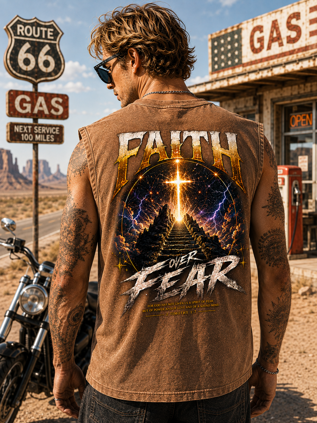 Faith Over Fear Washed Black Tank Top