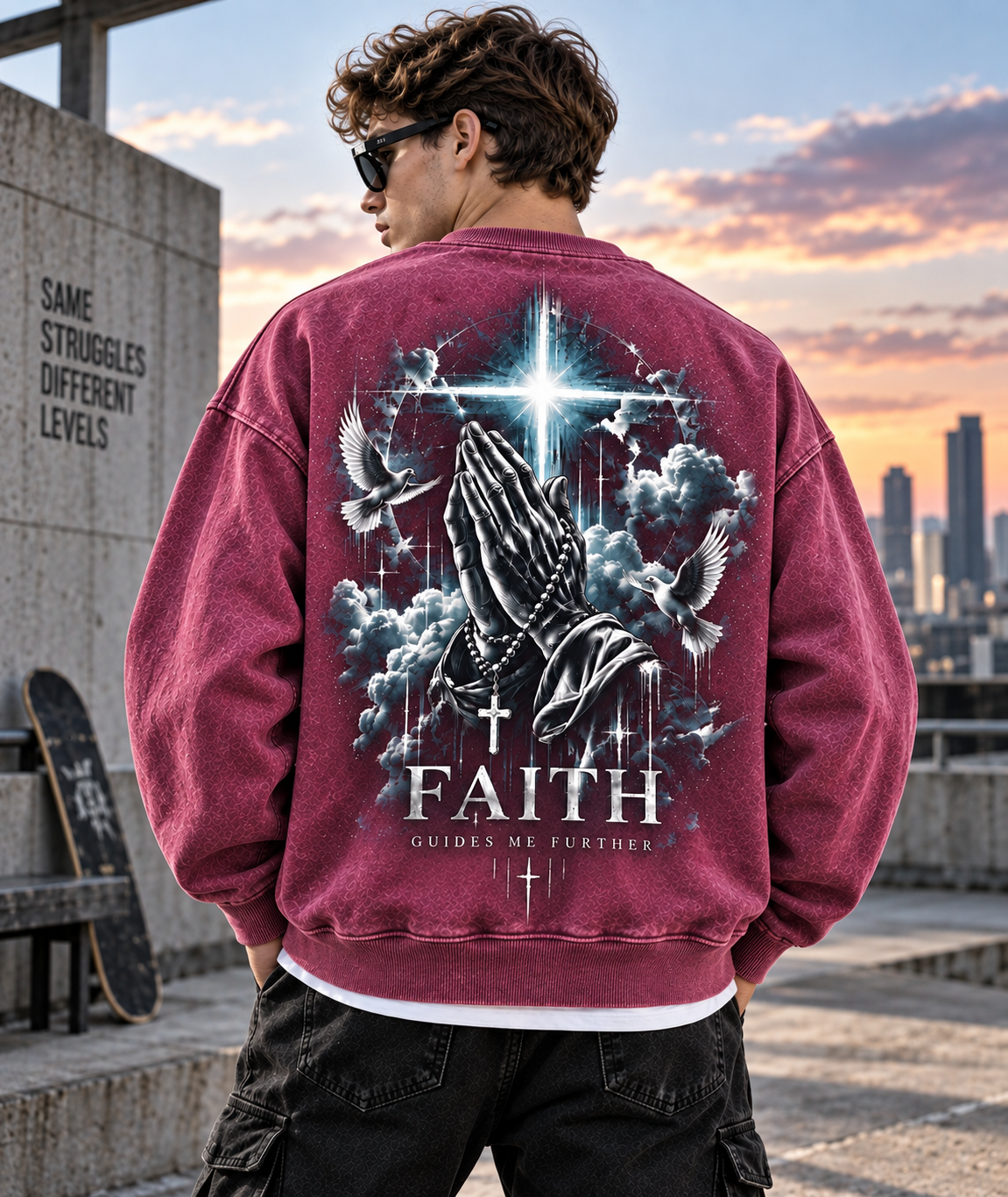 FAITH – Vintage Washed Graphic Sweatshirt