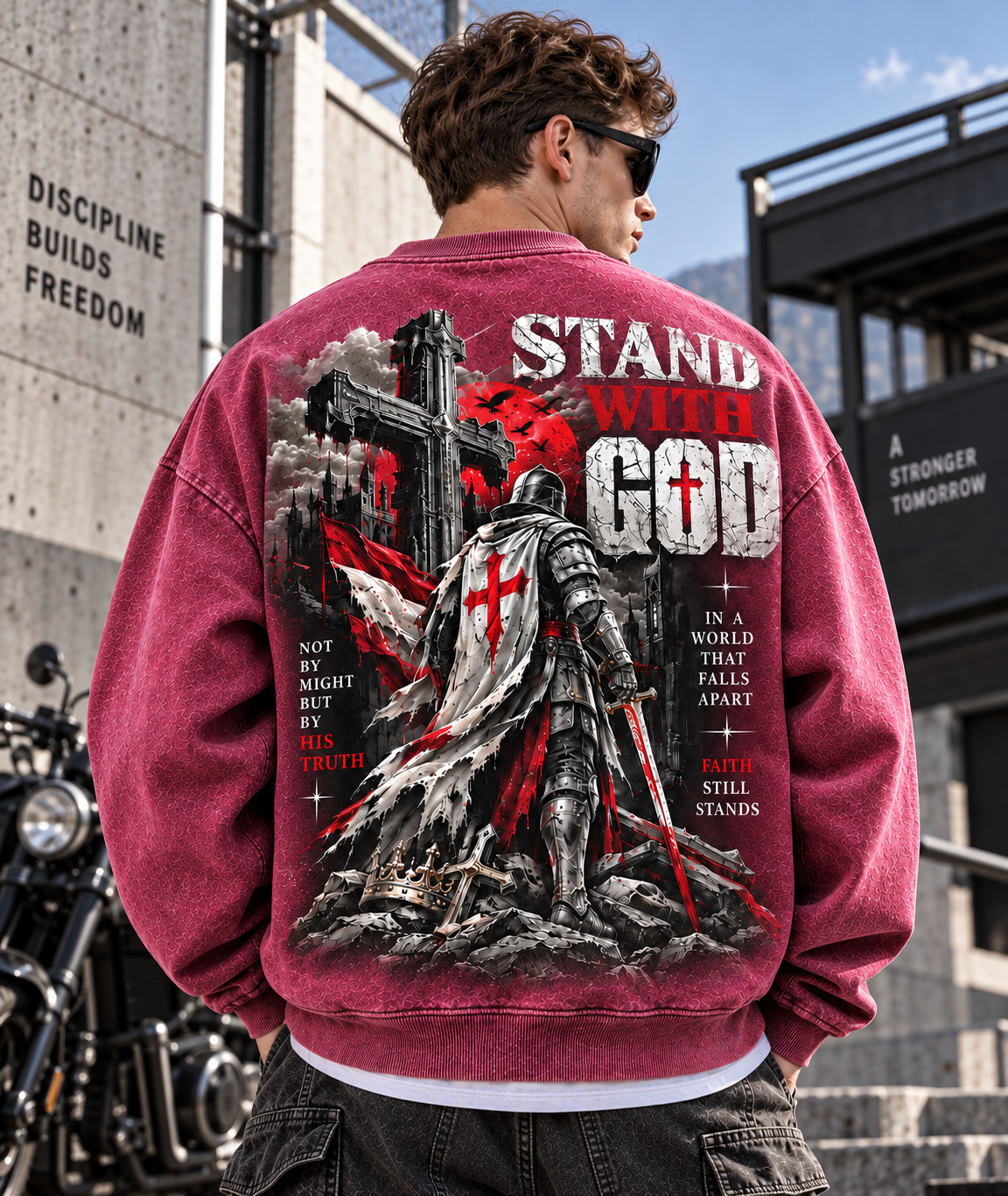 Stand With God – Vintage Crusader Sweatshirt