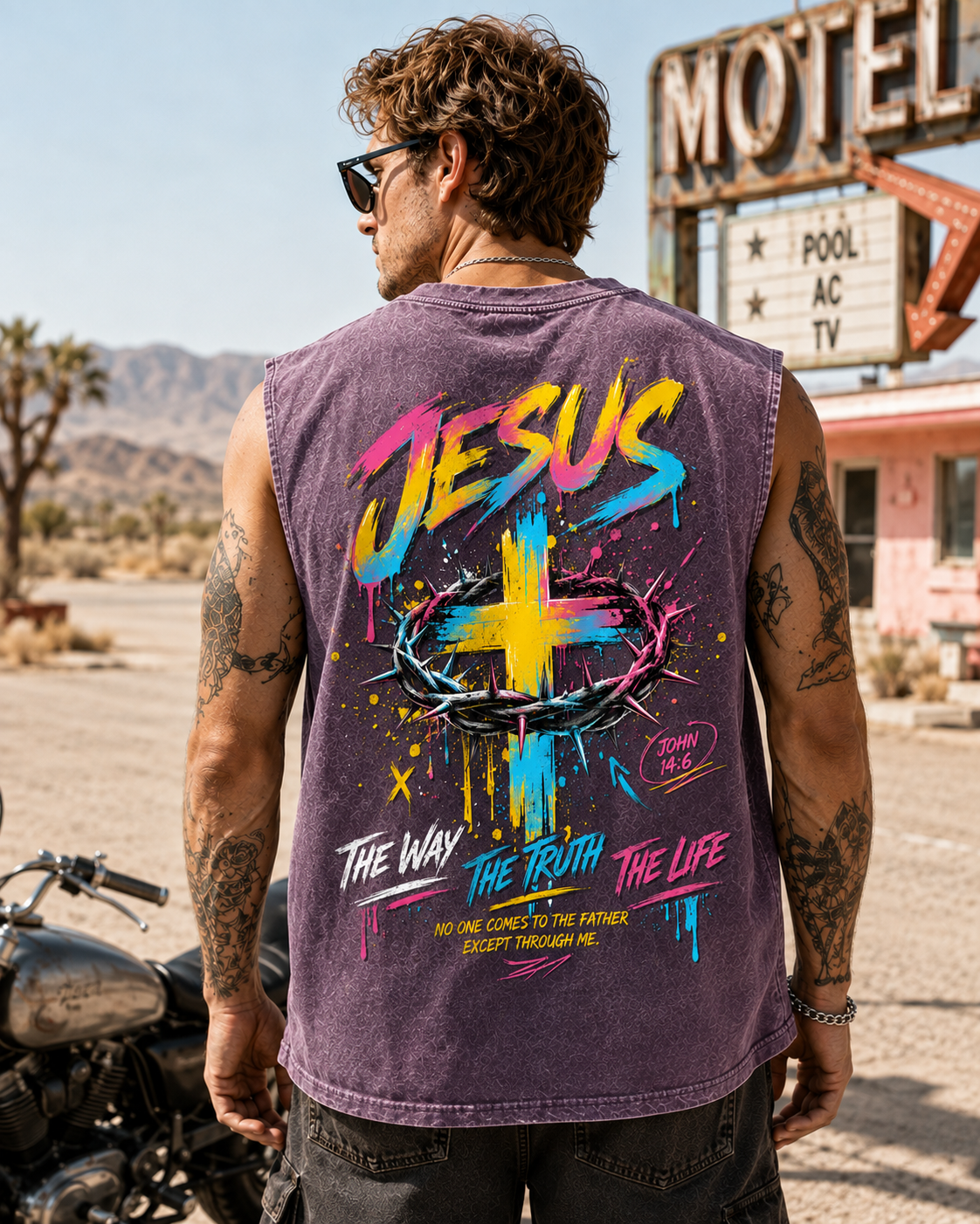 Jesus Faith Washed Black Muscle Tee