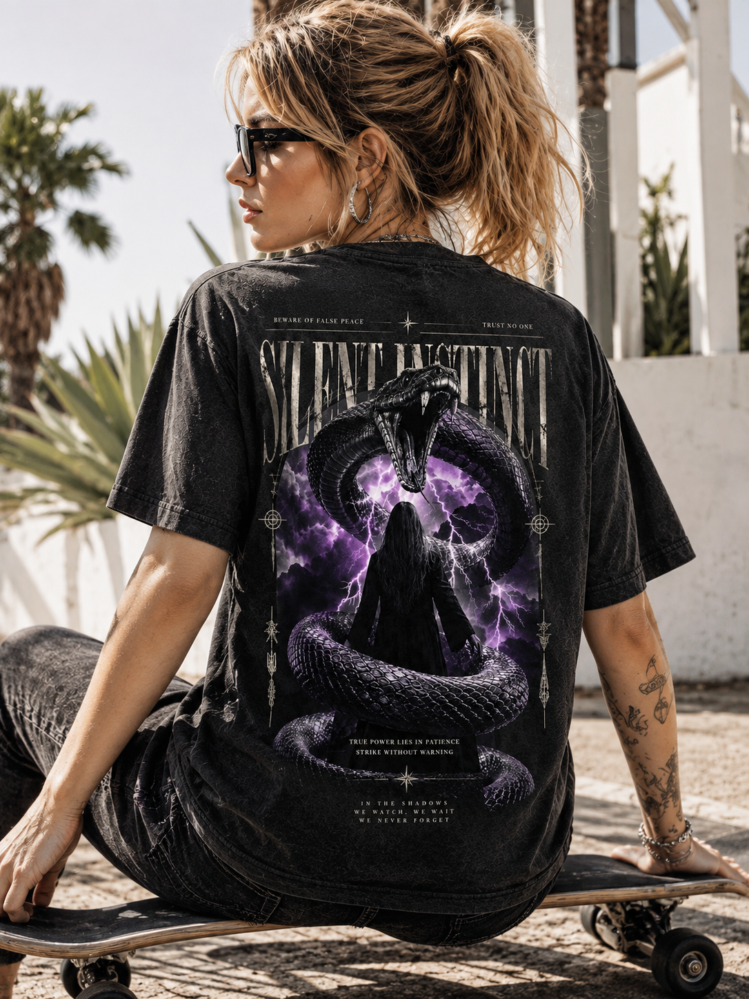 Silent Instinct™ – Vintage Washed Graphic Tee