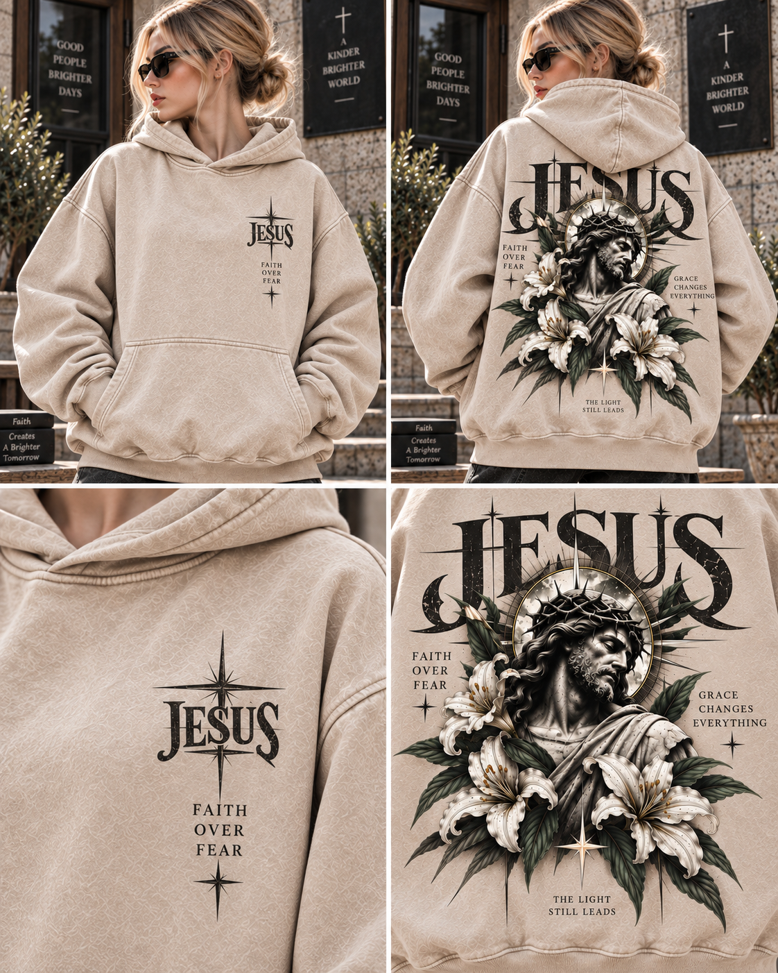 JESUS Faith Over Fear Vintage Hoodie