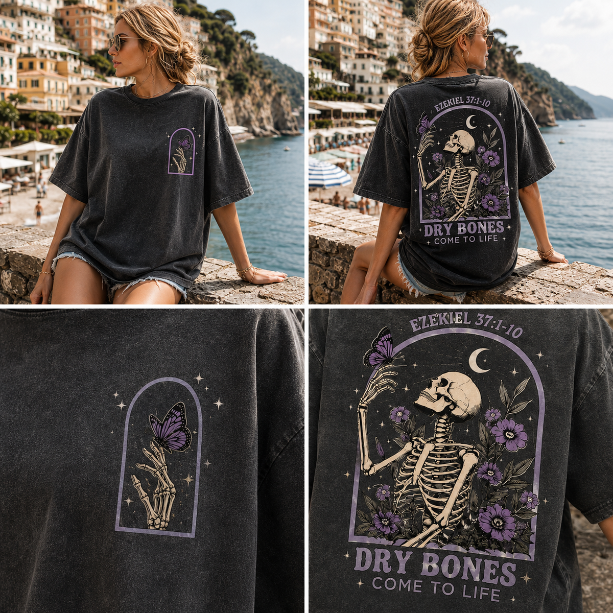 Vintage Skeleton Butterfly Graphic Tee