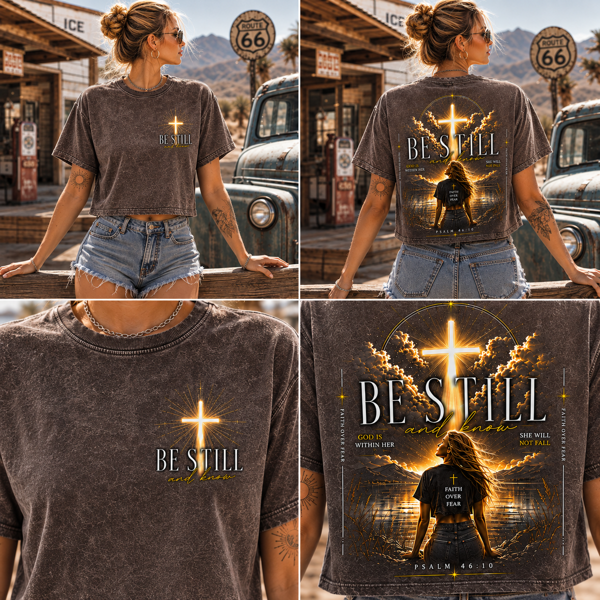 Be Still Vintage Faith Crop Tee