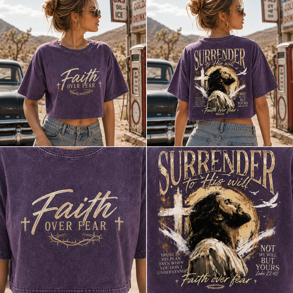 Faith Over Fear Crop Top – Vintage Christian Tee
