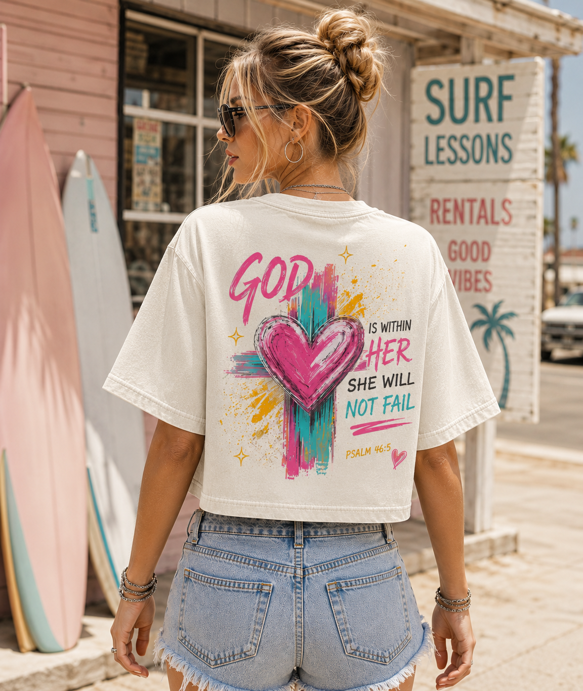 God Is Within Her – Vintage Faith Crop Top