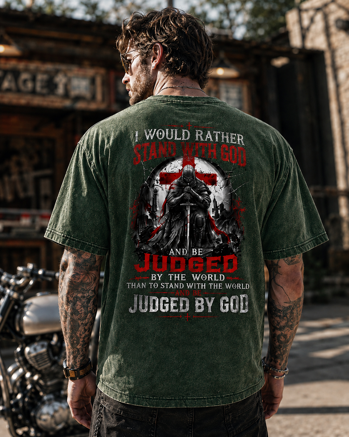 Judged by God – Vintage Washed Oversized Graphic T-Shirt