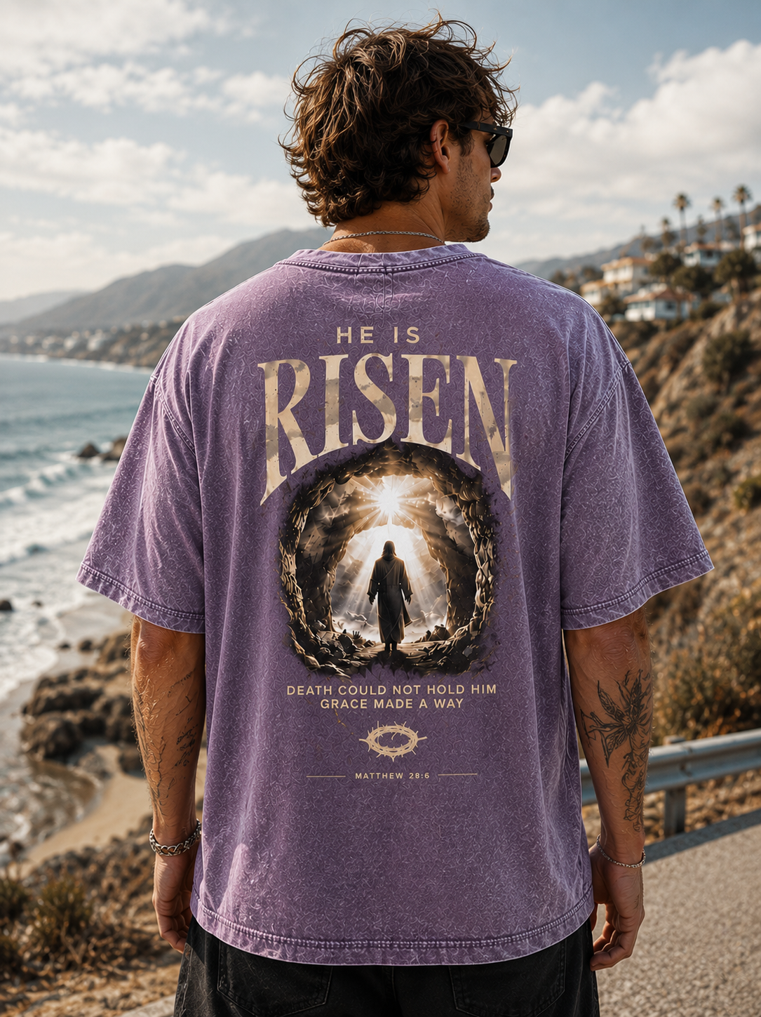 He Is Risen Vintage Graphic Tee