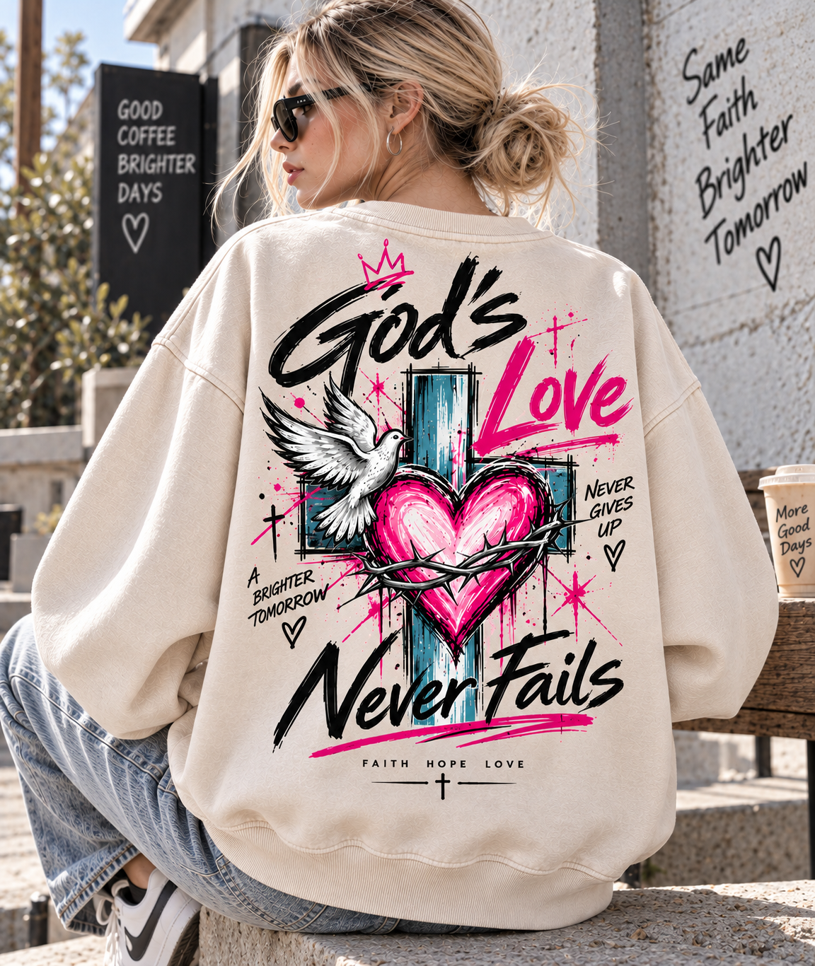 Faith Hope Love – Never Fails Vintage Sweatshirt