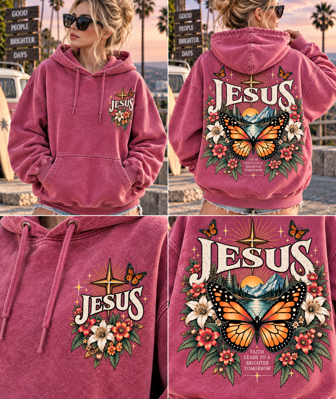 Vintage Faith Butterfly Hoodie 🦋