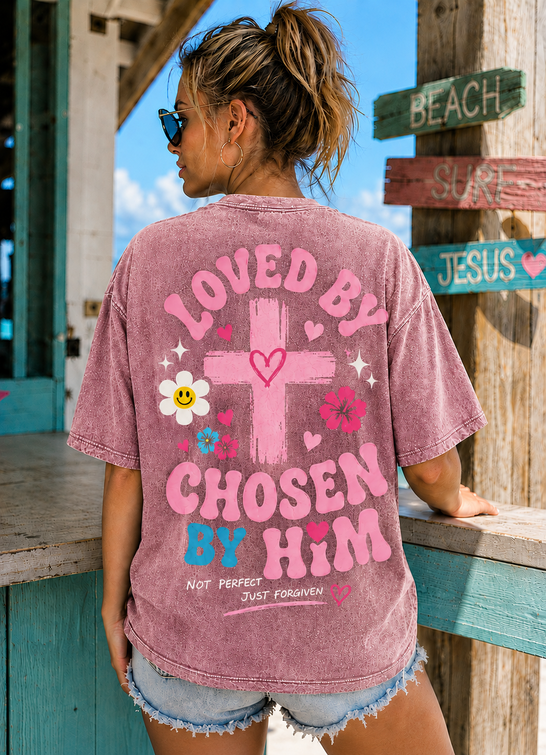 Loved By Jesus – Vintage Christian Graphic Tee