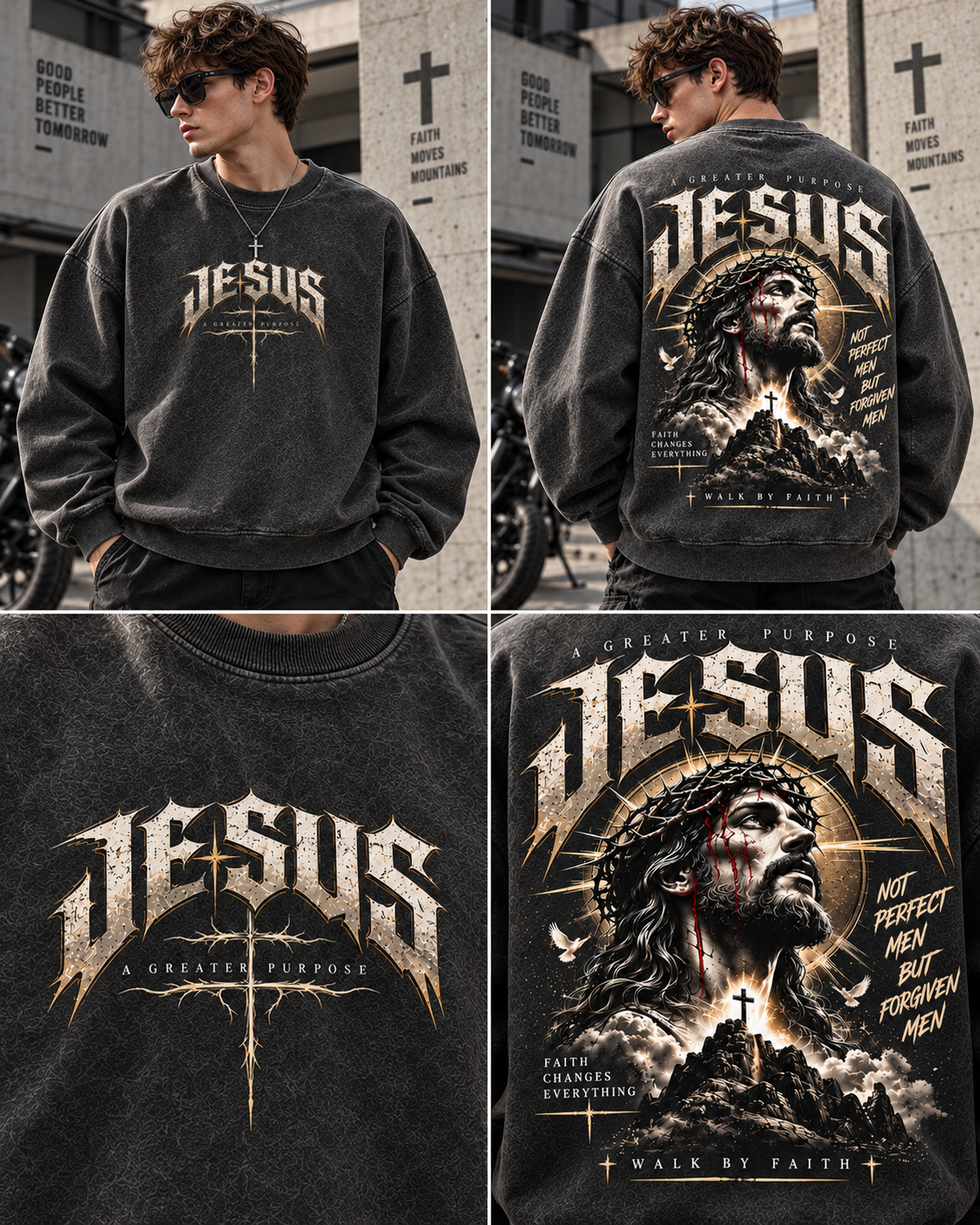 JESUS Faith Vintage Sweatshirt – A Greater Purpose
