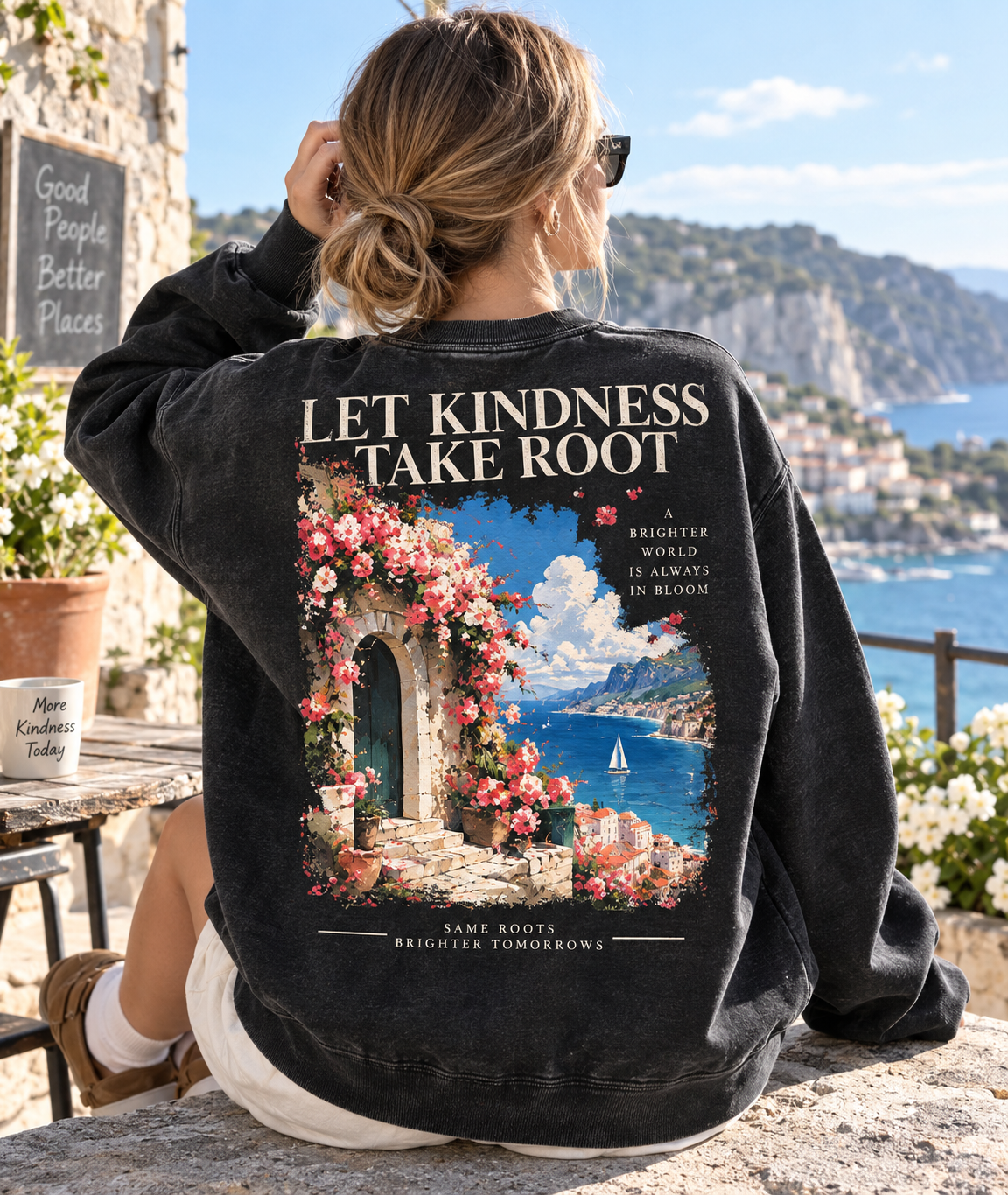 Let Kindness Take Root – Vintage Floral Sweatshirt