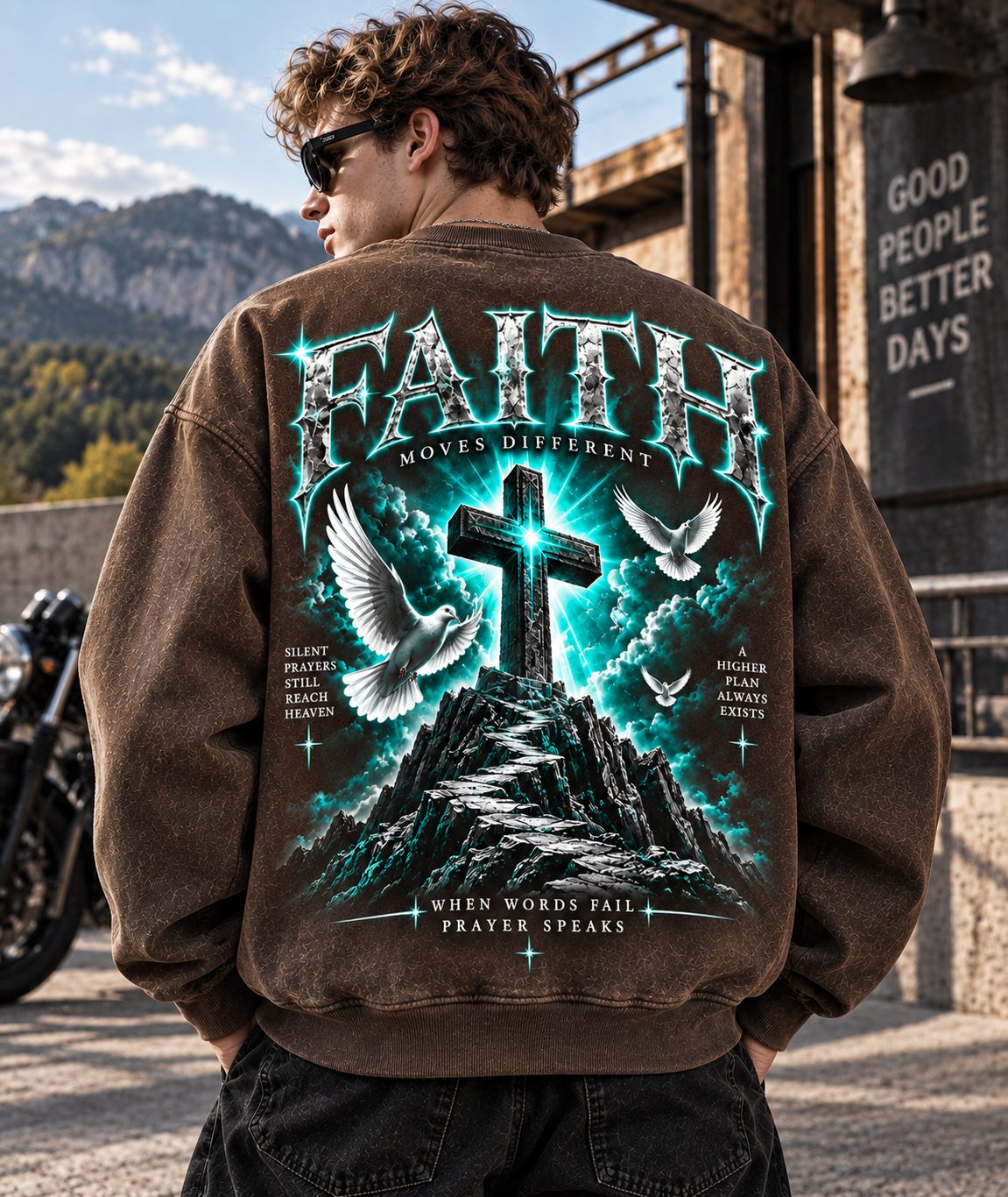 Faith Moves Different – Vintage Faith Sweatshirt