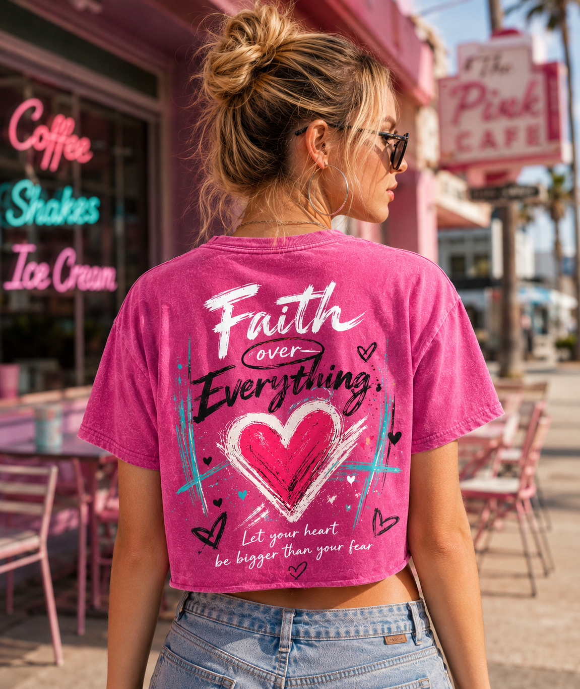 Faith Over Everything – Vintage Heart Crop Tee