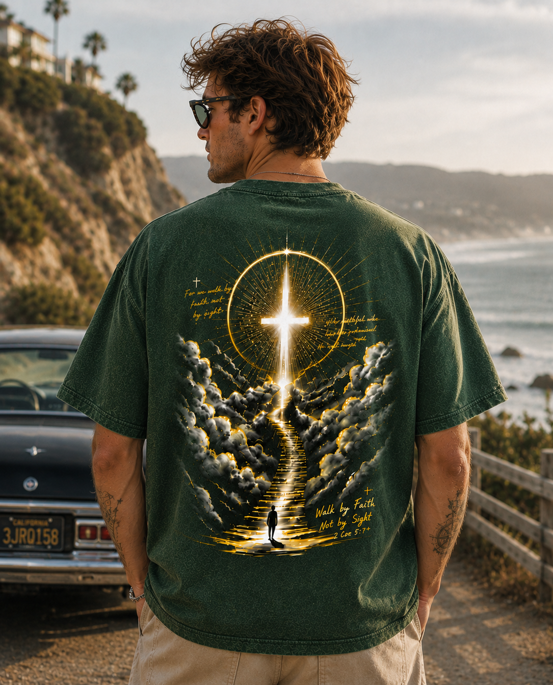 Walk by Faith Graphic Tee – Vintage Washed T-Shirt