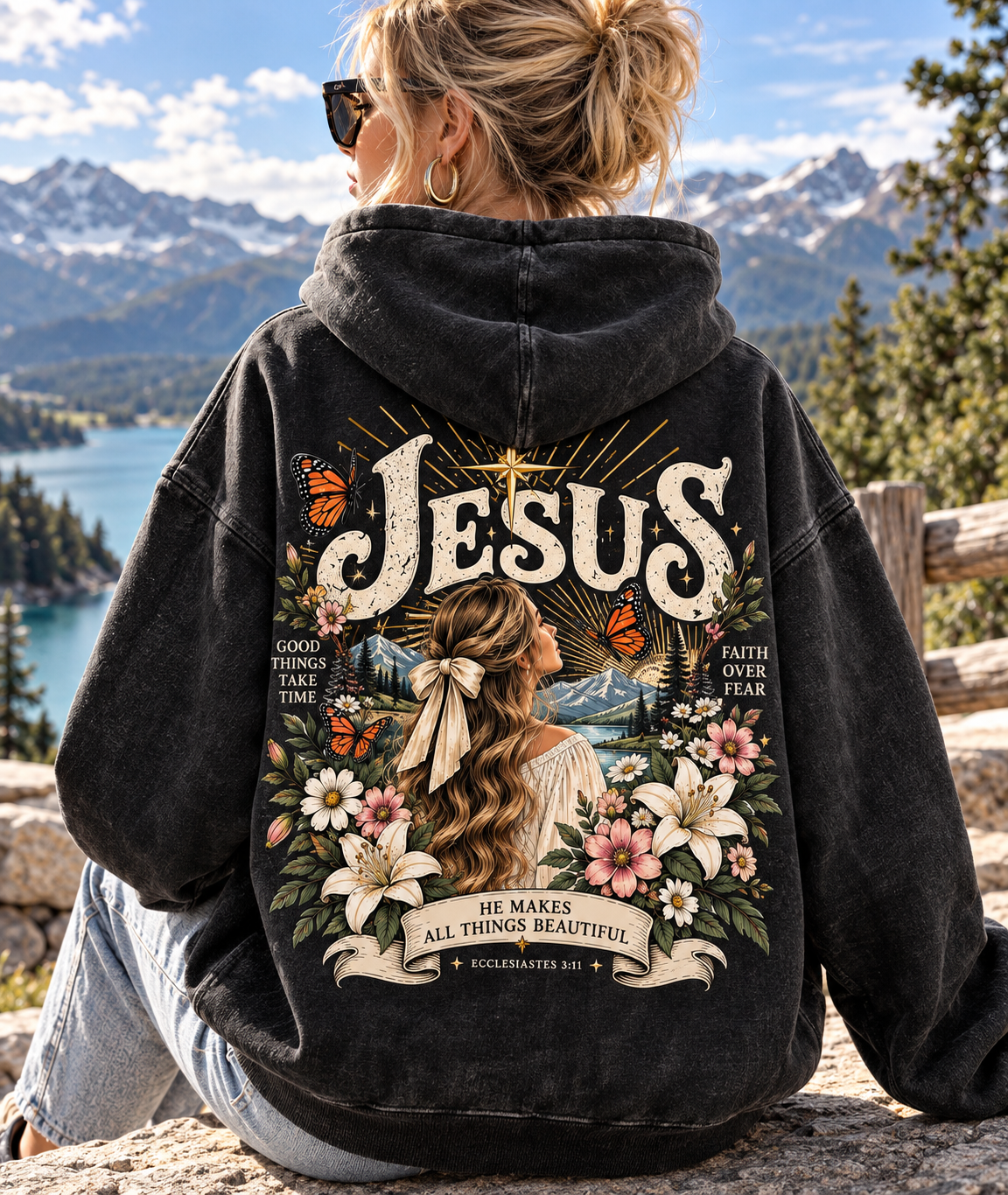 Vintage Faith & Butterfly Hoodie