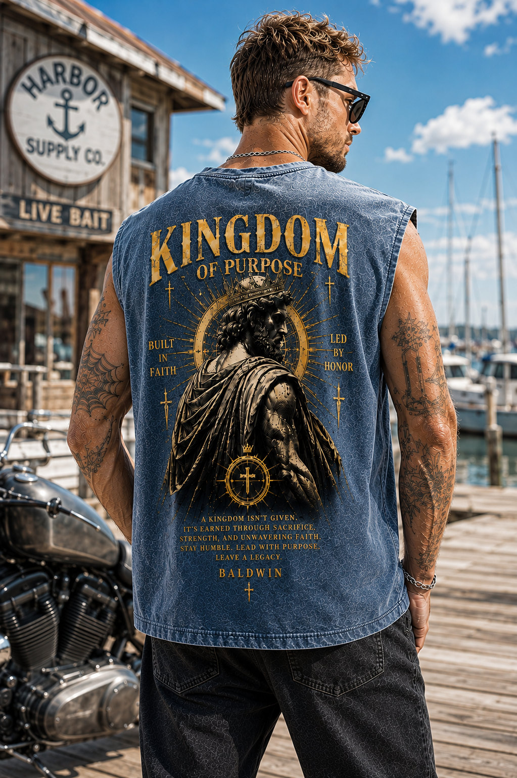 Washed Black Kingdom Muscle Tee