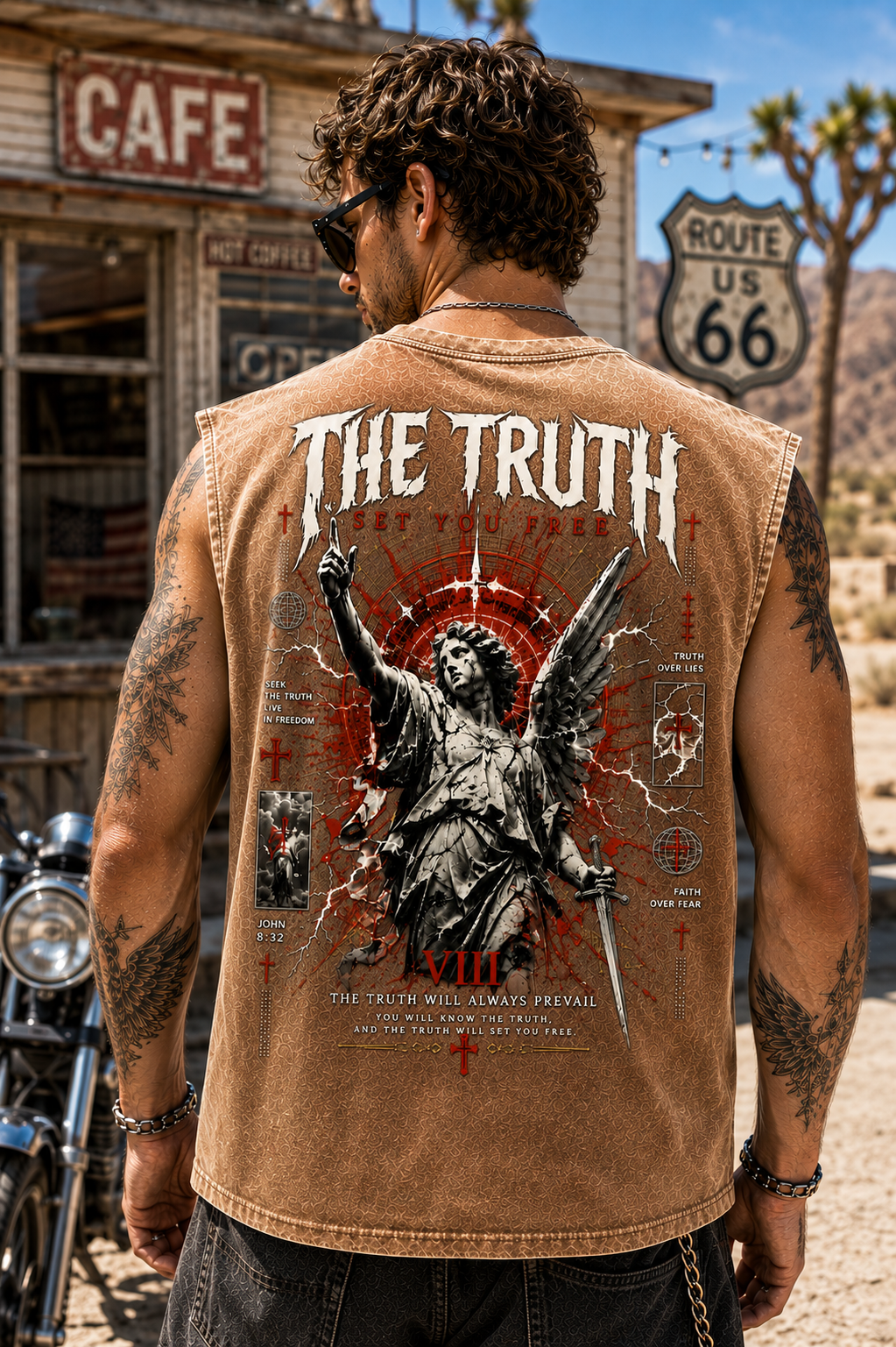 Truth Angel Graphic Sleeveless Tee