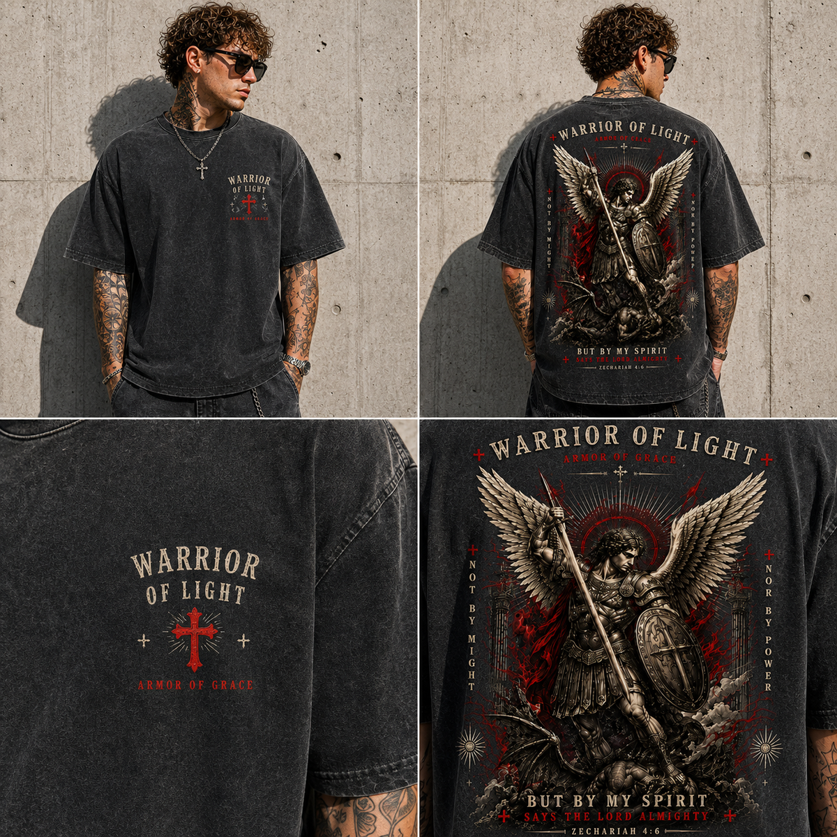 Warrior of Light™ – Vintage Washed Black Graphic Tee