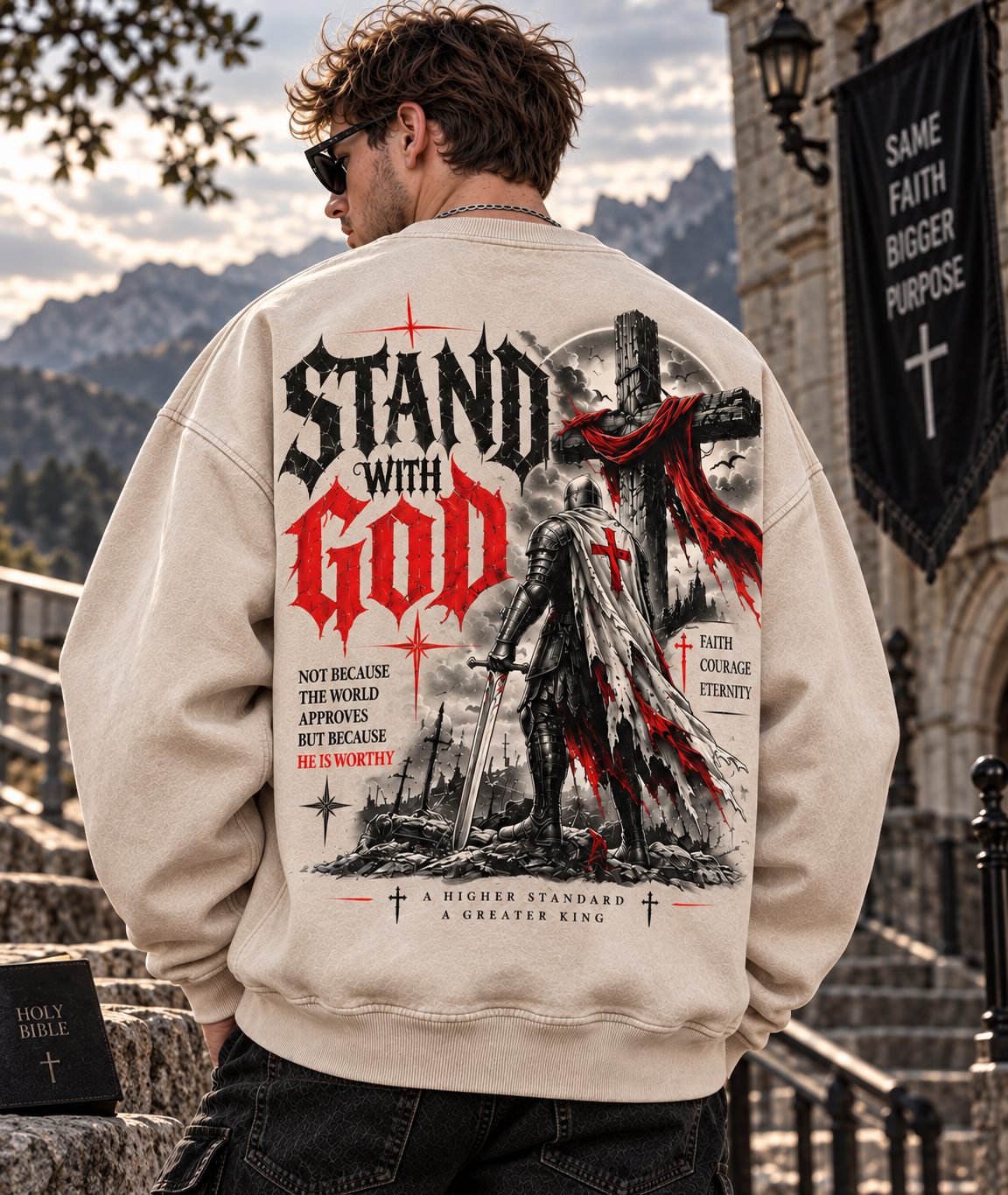 Stand With God – Vintage Faith Sweatshirt