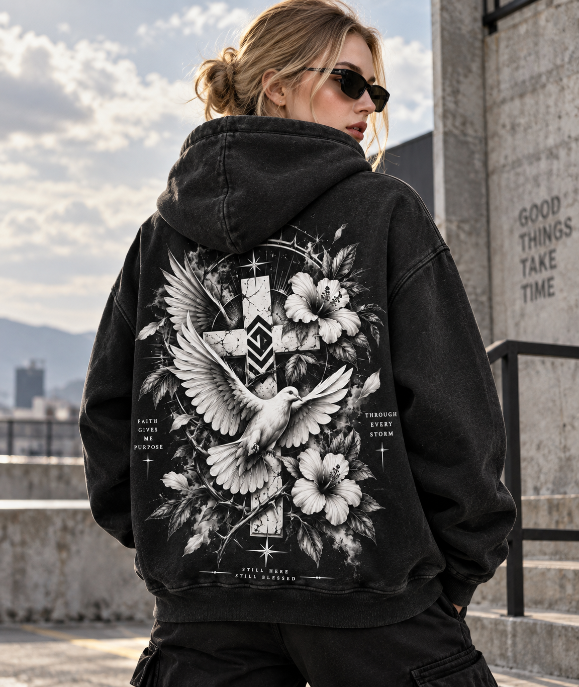 Faith Still Blessed – Vintage Dove Hoodie