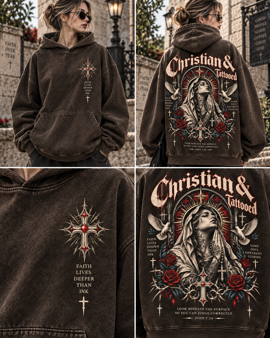 Christian & Tattooed Vintage Hoodie – Faith & Ink