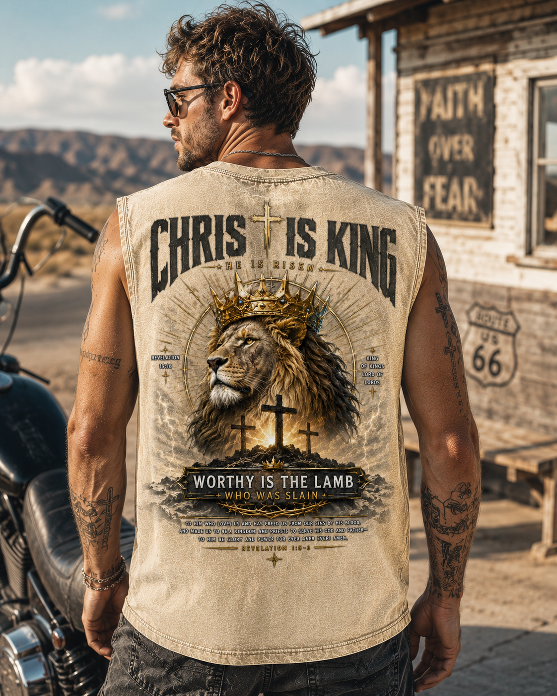 Chris Is King Washed Black Tank Top