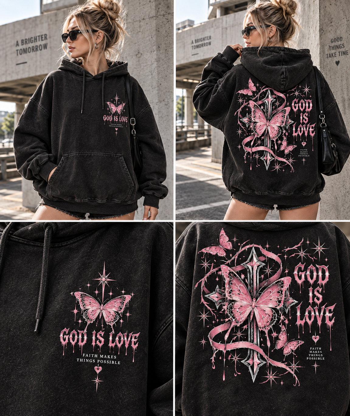 Vintage Butterfly “God Is Love” Hoodie