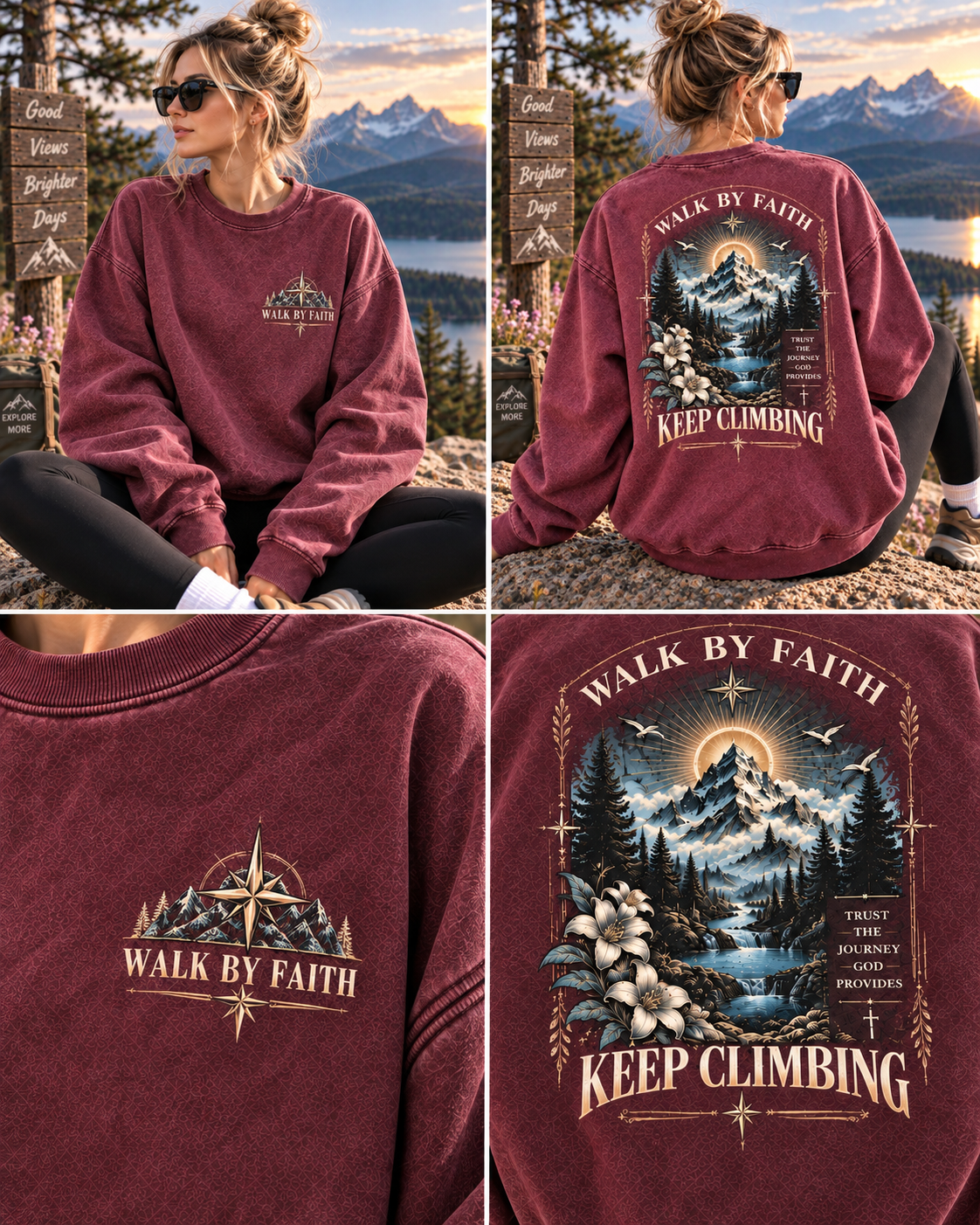 Walk by Faith Vintage Mountain Sweatshirt