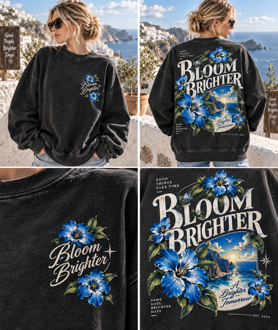 Bloom Brighter Vintage Sweatshirt