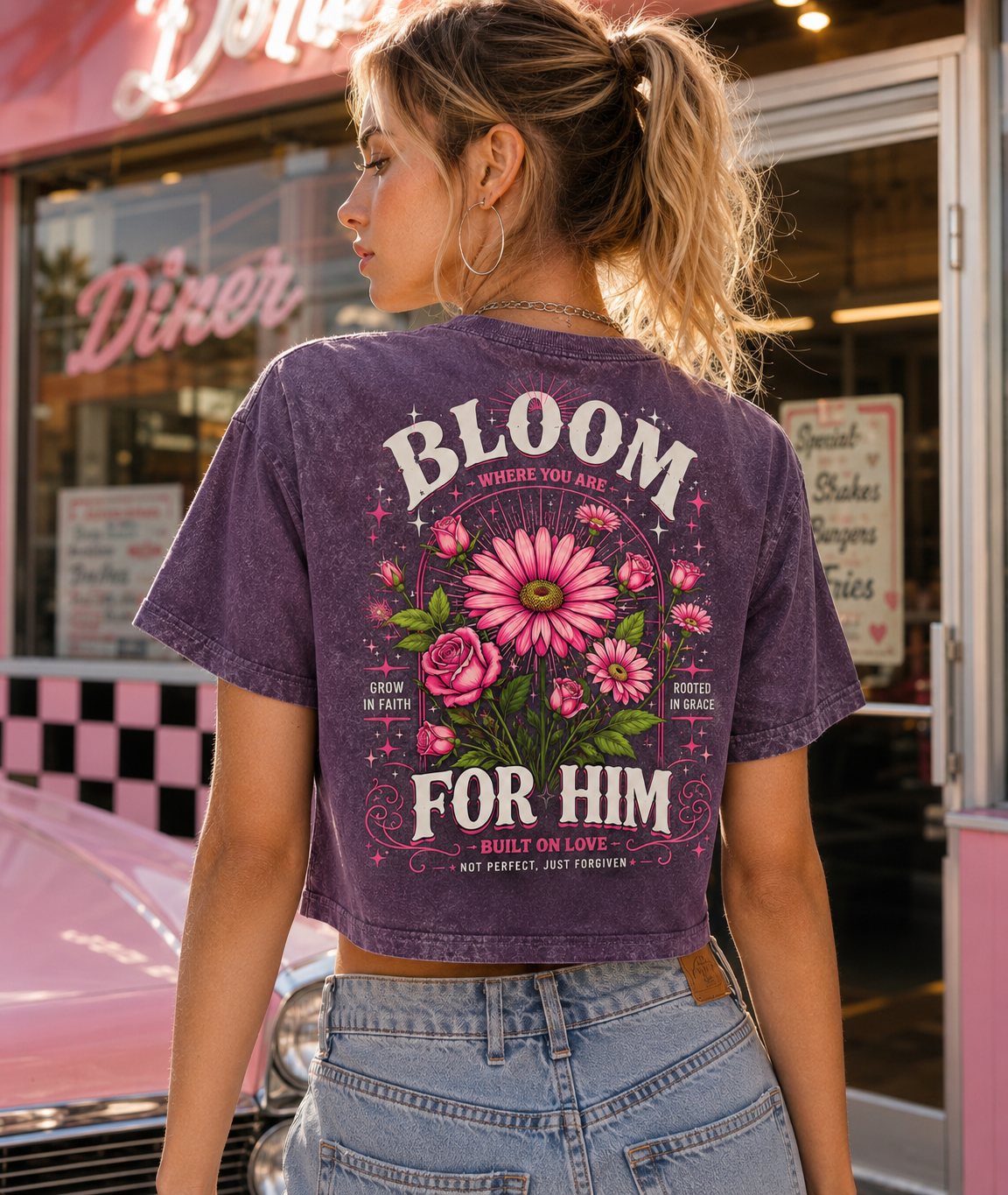 Bloom Where You Are – Faith & Floral Crop Top