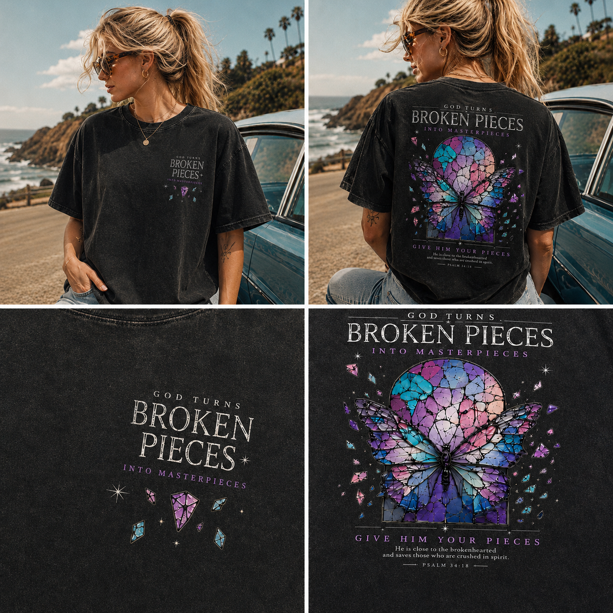 Broken Pieces Vintage Butterfly Graphic Tee
