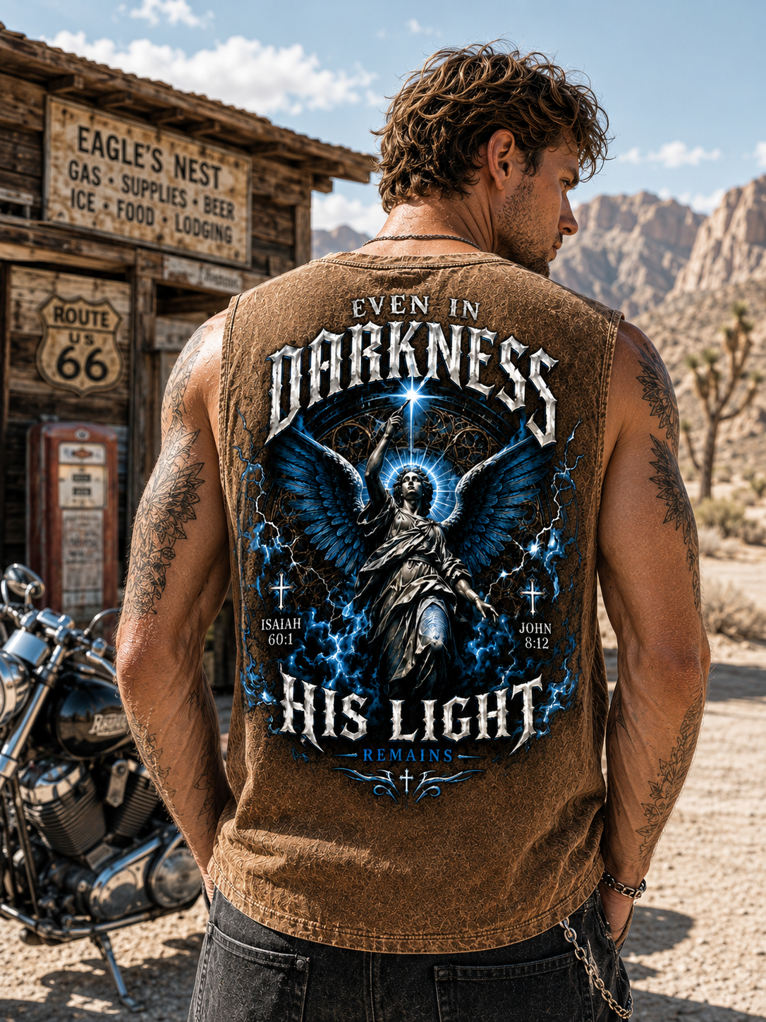 Even in Darkness – Gothic Angel Washed Tee