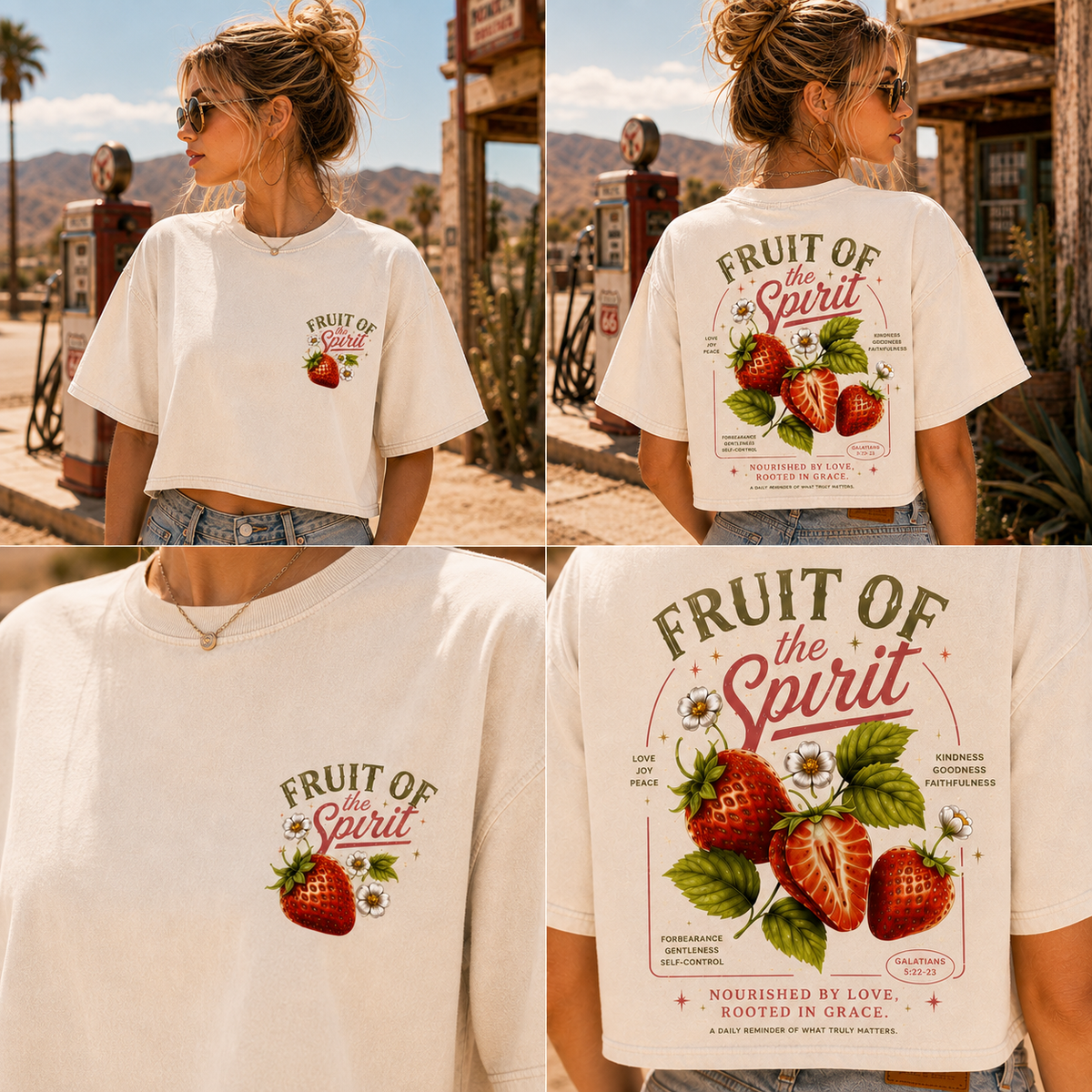 Fruit of the Spirit – Vintage Strawberry Crop Tee