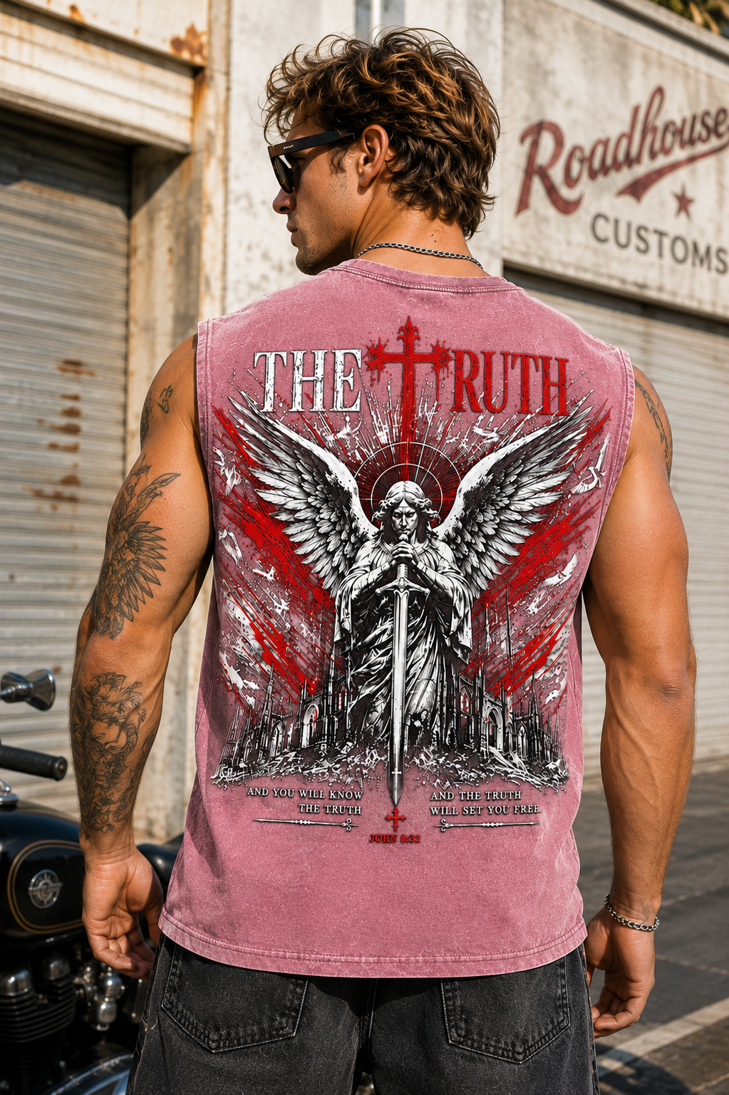 The Truth Angel Washed Black Tank Top