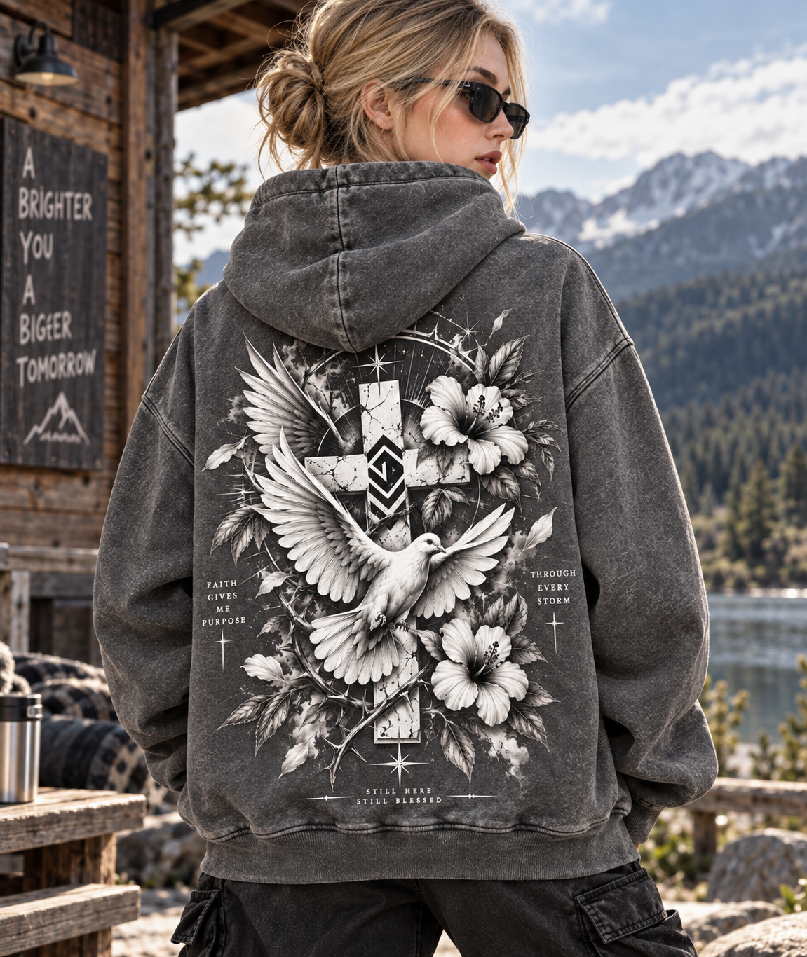 Faith Still Blessed – Vintage Dove Hoodie