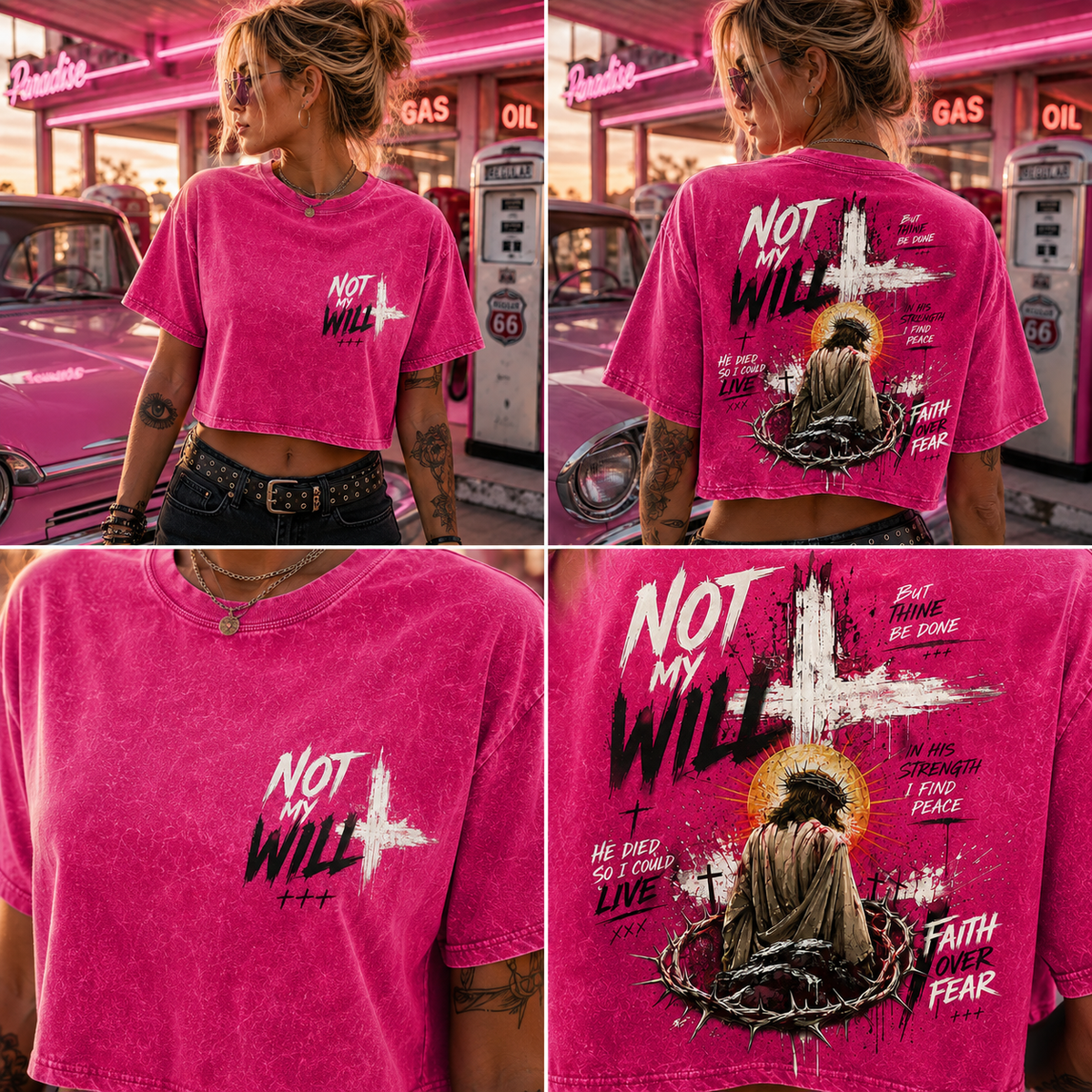 Not My Will – Faith Over Fear Crop Top