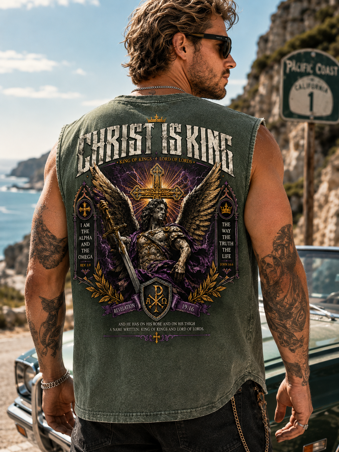 Christ Is King – Washed Black Vintage Tank Top