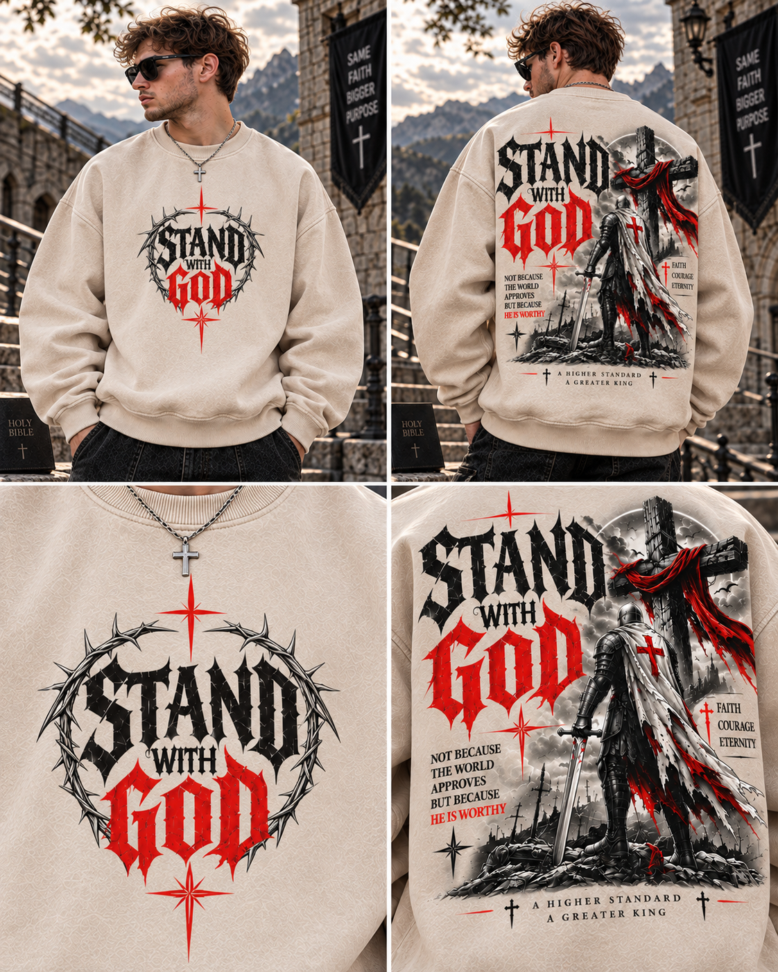 Stand With God – Vintage Faith Sweatshirt