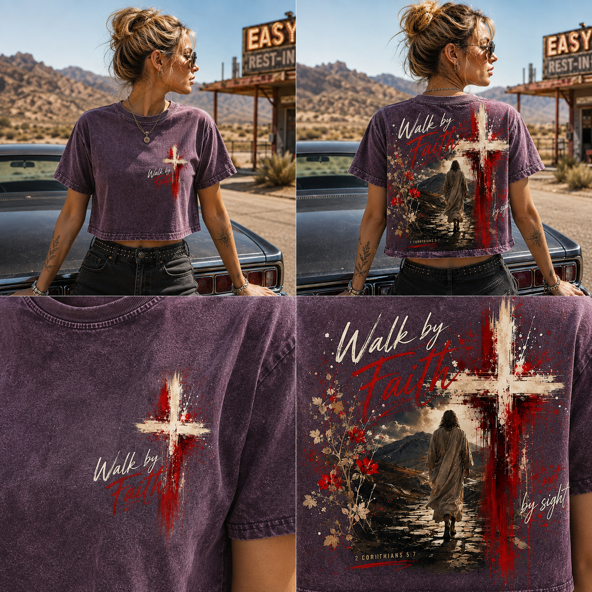 Walk by Faith Vintage Crop Tee
