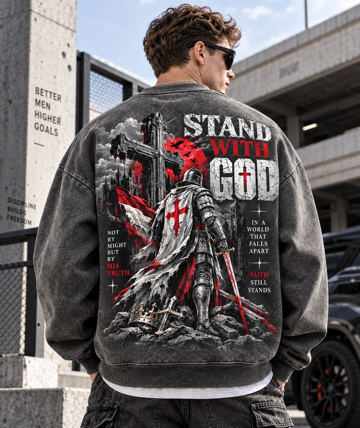 Stand With God – Vintage Crusader Sweatshirt