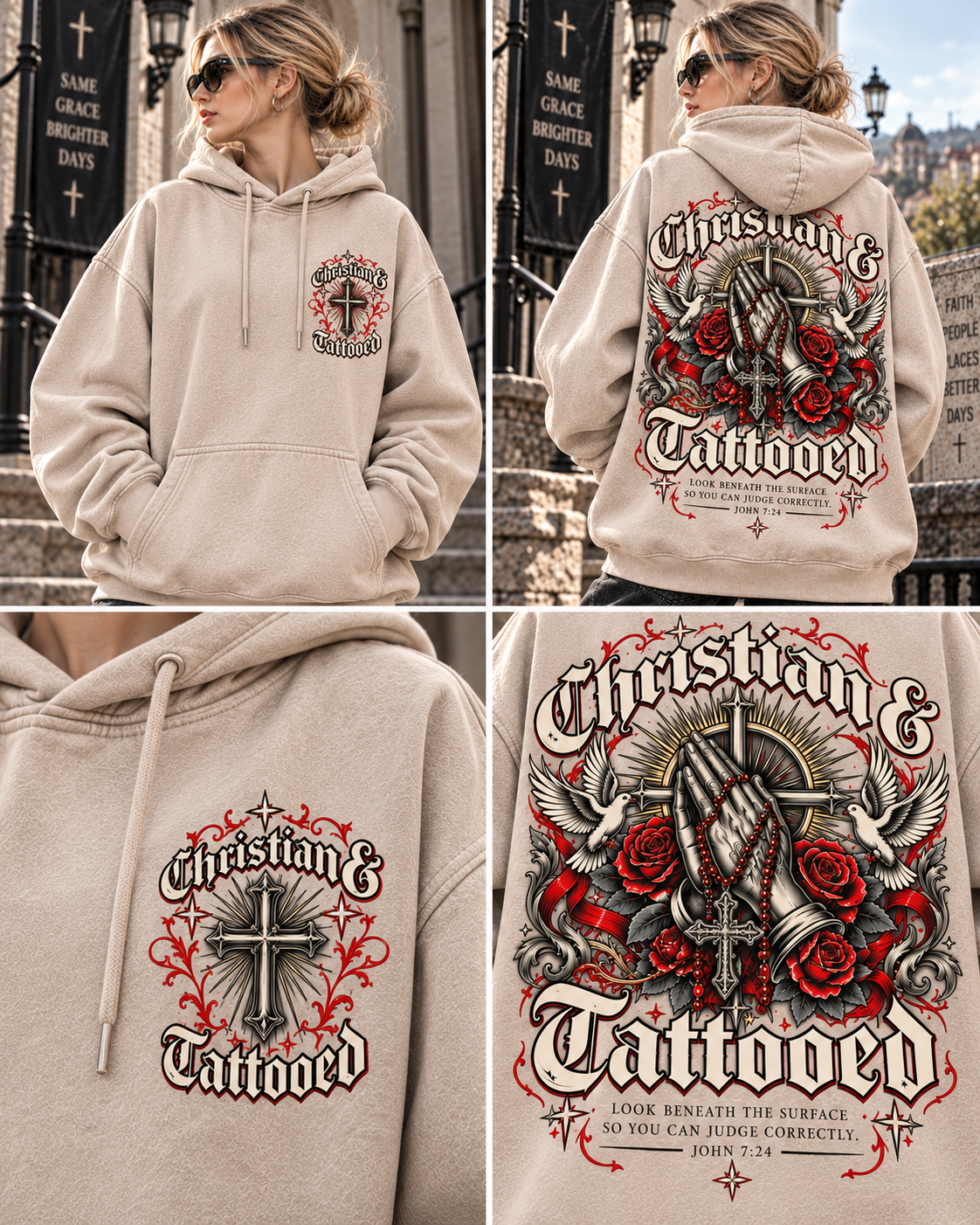 Christian & Tattooed Vintage Hoodie – Gothic Faith