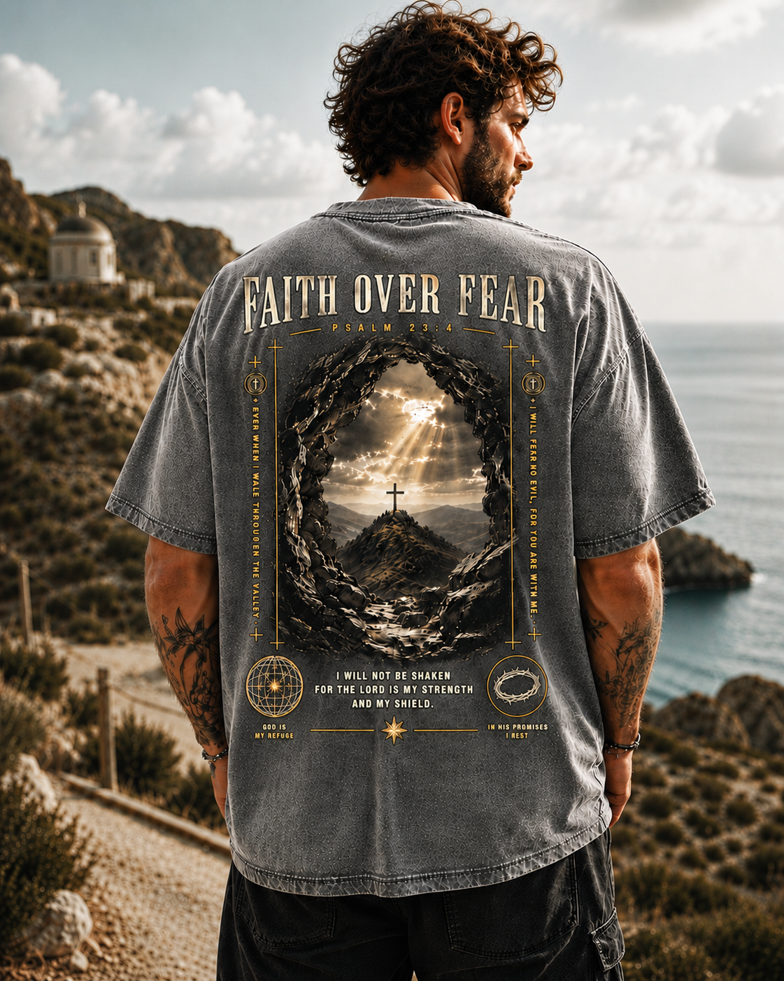 Faith Over Fear Vintage Christian T-Shirt
