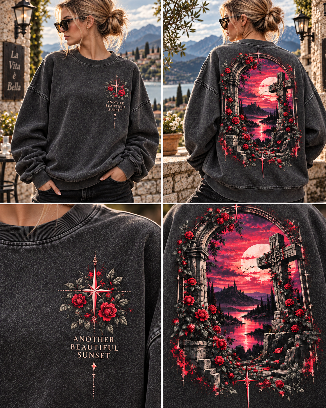 Gothic Rose Sunset Sweatshirt