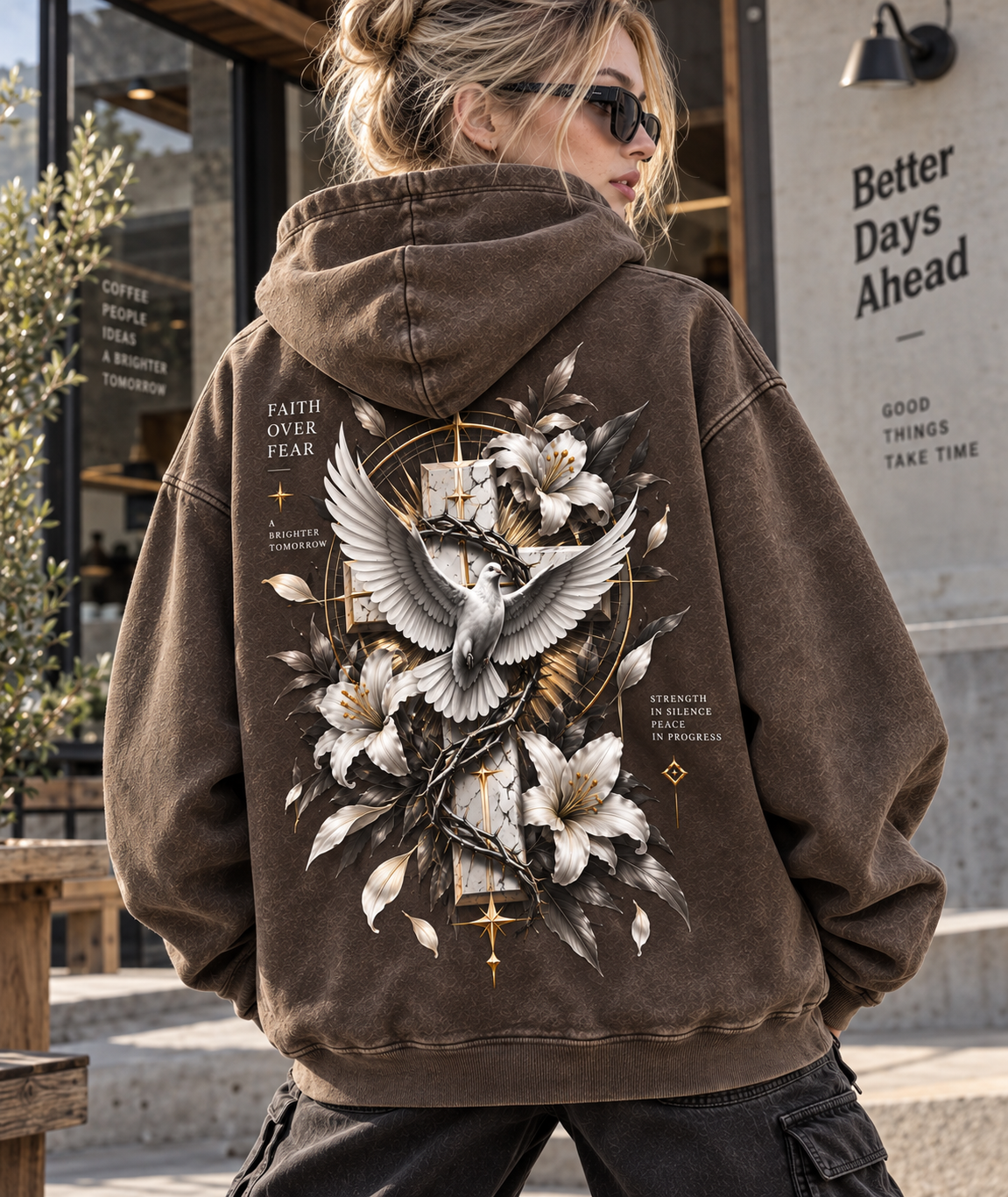 Faith Over Fear Vintage Washed Hoodie