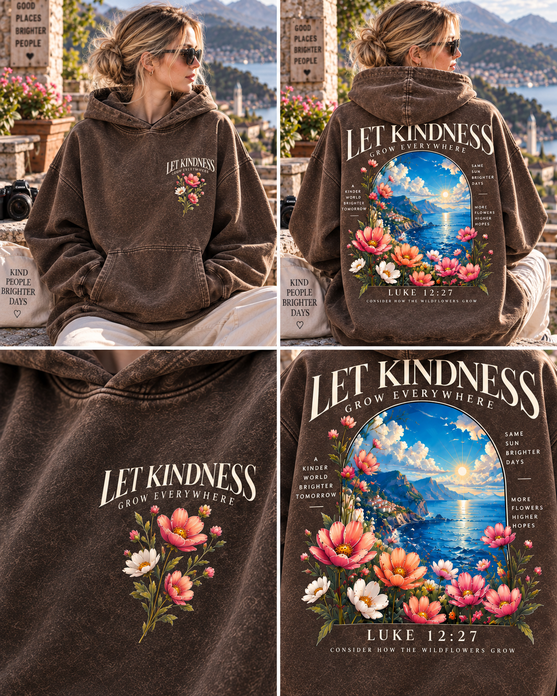 LET KINDNESS GROW Hoodie – Vintage Floral